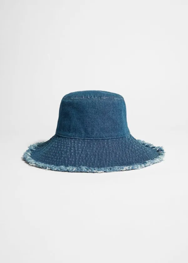 and Other Stories Fringed Bucket Hat Indigo Women Headwear