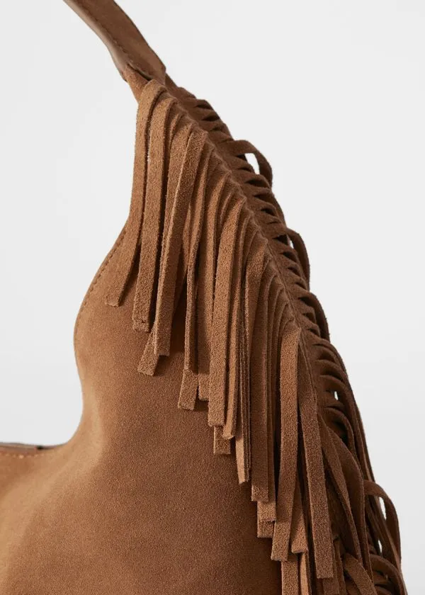 and Other Stories Fringed Suede Tote Bag Brown Women Tote Bags