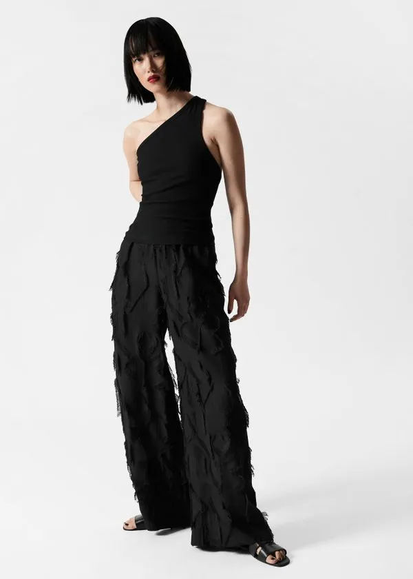 and Other Stories Fringed Trousers Black Women Sets and Suits