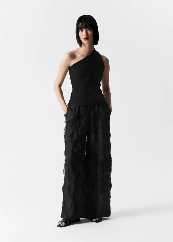 and Other Stories Fringed Trousers Black Women Sets and Suits