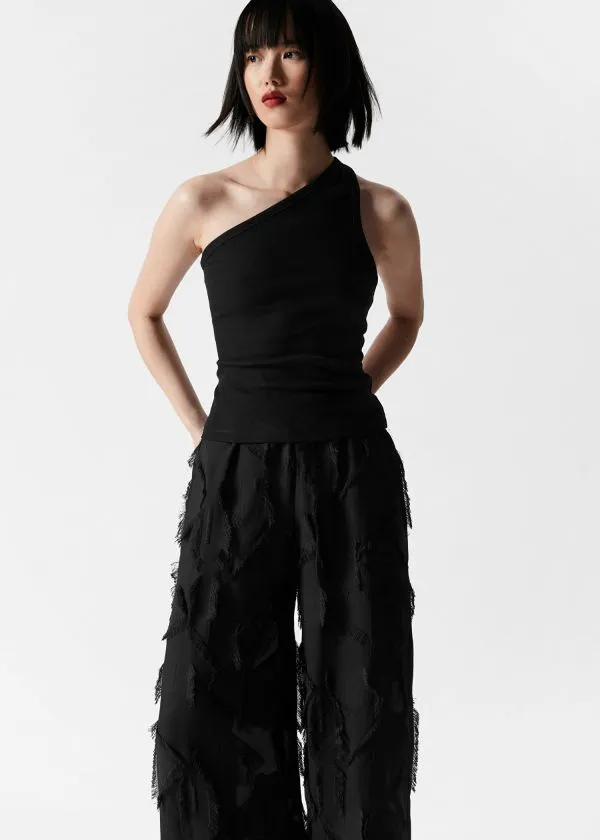 and Other Stories Fringed Trousers Black Women Sets and Suits