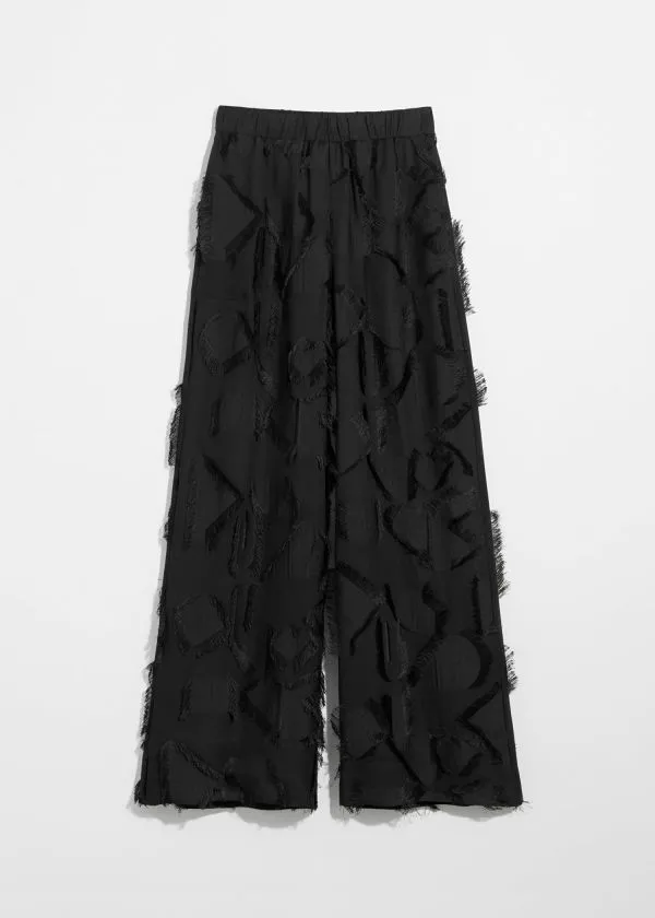and Other Stories Fringed Trousers Black Women Sets and Suits
