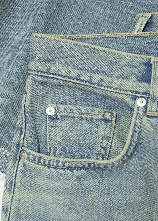 and Other Stories FrontSlit Denim Midi Skirt Faded Blue Women Skirts