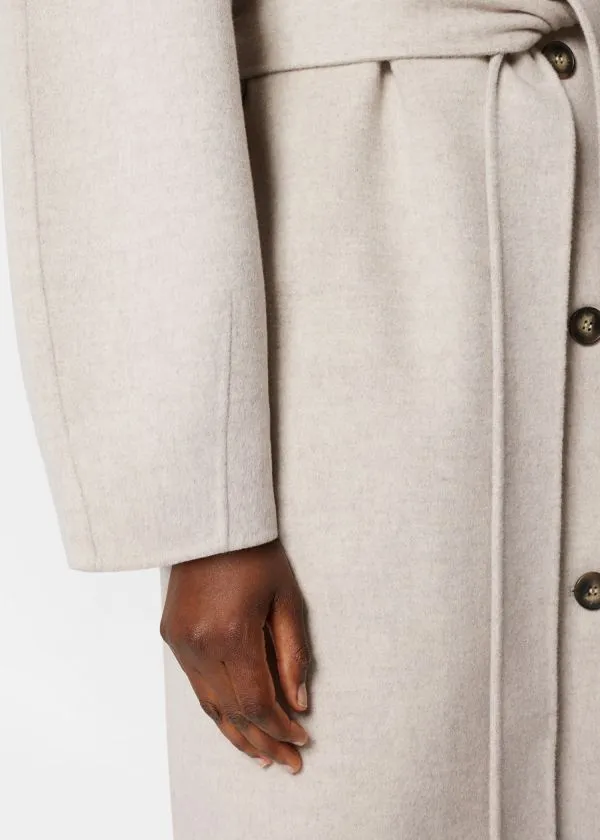 and Other Stories FunnelCollar Wool Coat Beige Women Jackets and Coats