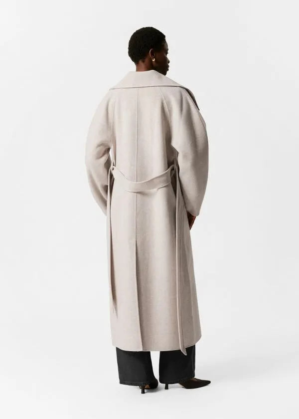 and Other Stories FunnelCollar Wool Coat Beige Women Jackets and Coats
