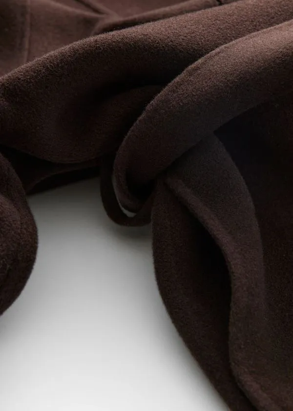 and Other Stories FunnelCollar Wool Coat Dark Brown Women Jackets and Coats