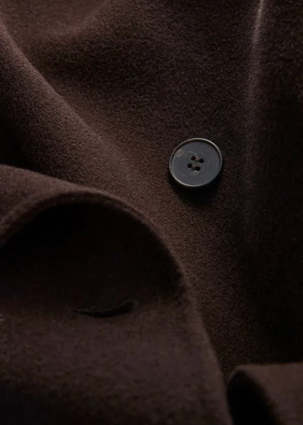 and Other Stories FunnelCollar Wool Coat Dark Brown Women Jackets and Coats