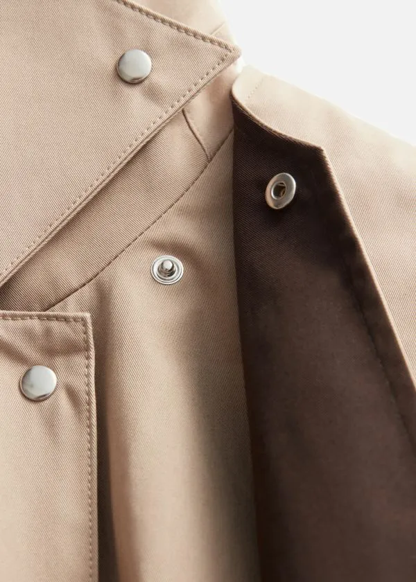 and Other Stories FunnelNeck Trench Coat Beige Women Jackets and Coats