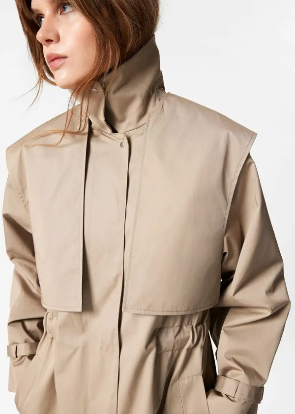 and Other Stories FunnelNeck Trench Coat Beige Women Jackets and Coats