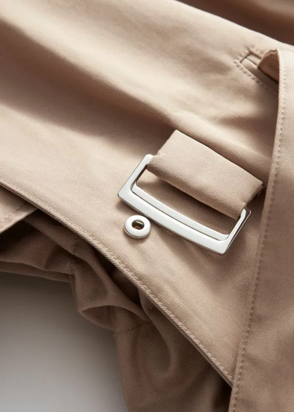 and Other Stories FunnelNeck Trench Coat Beige Women Jackets and Coats