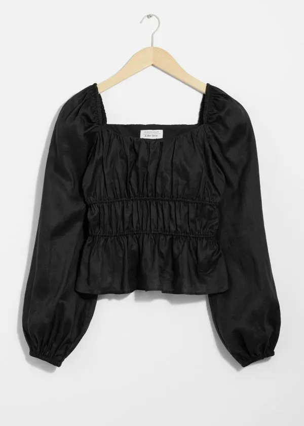 and Other Stories Gathered Blouse Black Women Blouses and Shirts