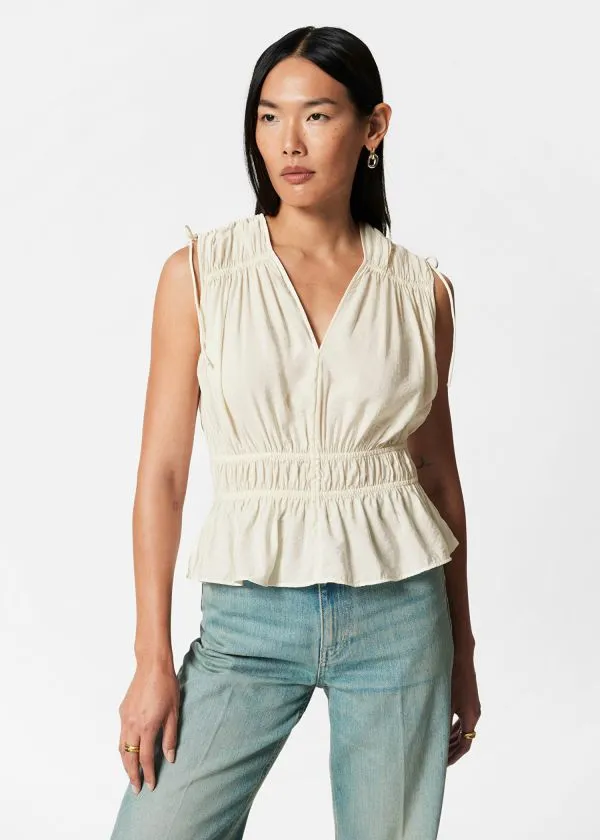 and Other Stories Gathered Top White Women Tops and Tshirts