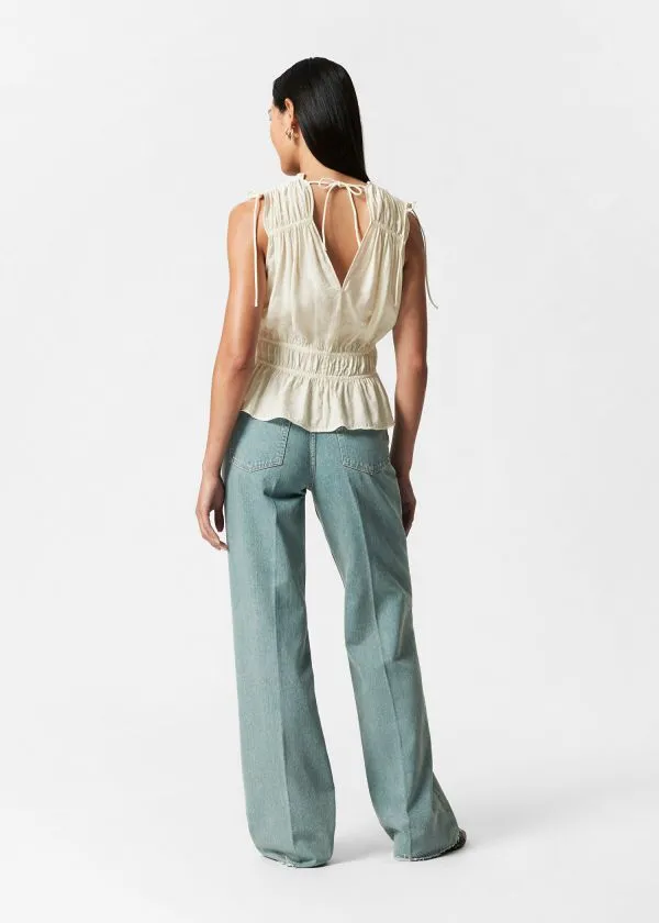 and Other Stories Gathered Top White Women Tops and Tshirts