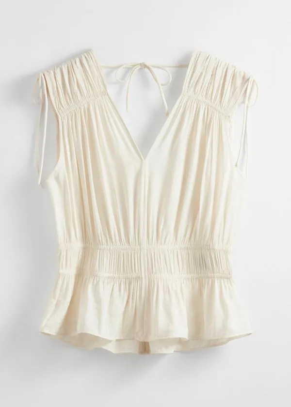 and Other Stories Gathered Top White Women Tops and Tshirts