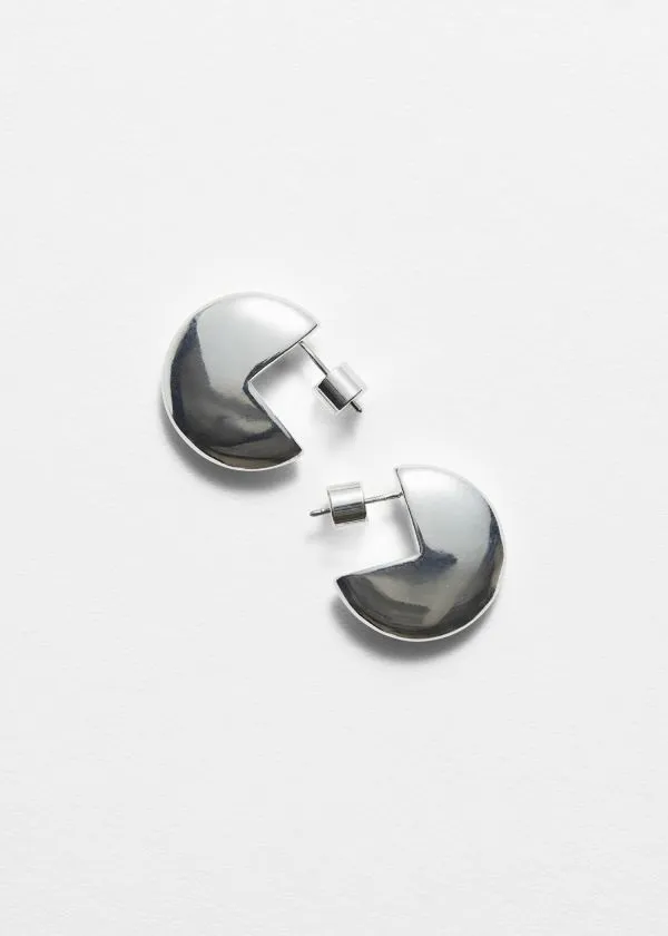 and Other Stories Geometric Hoop Earrings Silver Women Earrings
