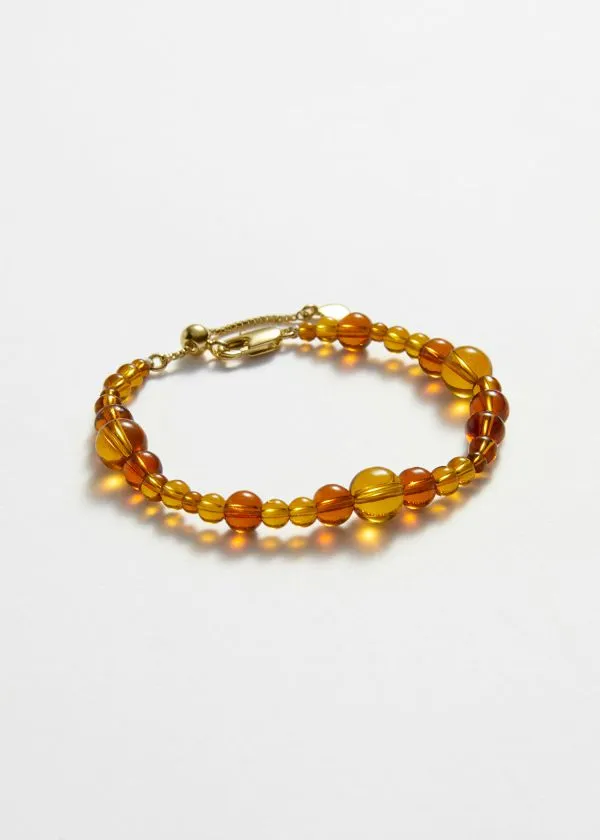 and Other Stories Glass Bead Bracelet Amber Women Bracelets