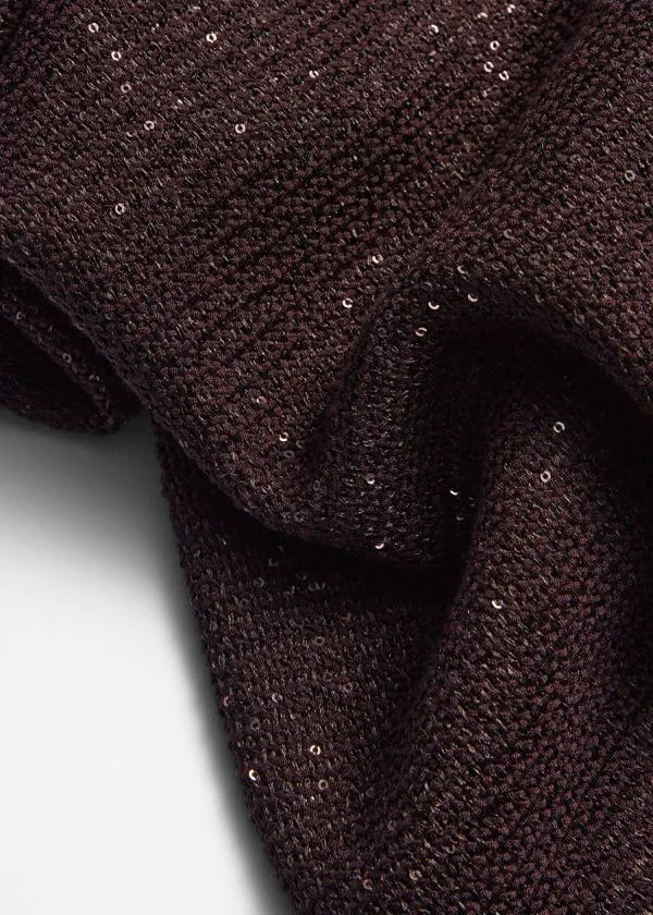and Other Stories Glitter Knitted Flared Trousers Burgundy Glitter Women Sets and Suits