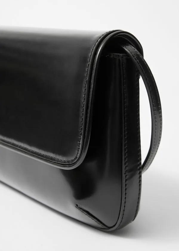 and Other Stories GlossedLeather Crossbody Bag Black Women Shoulder Bags