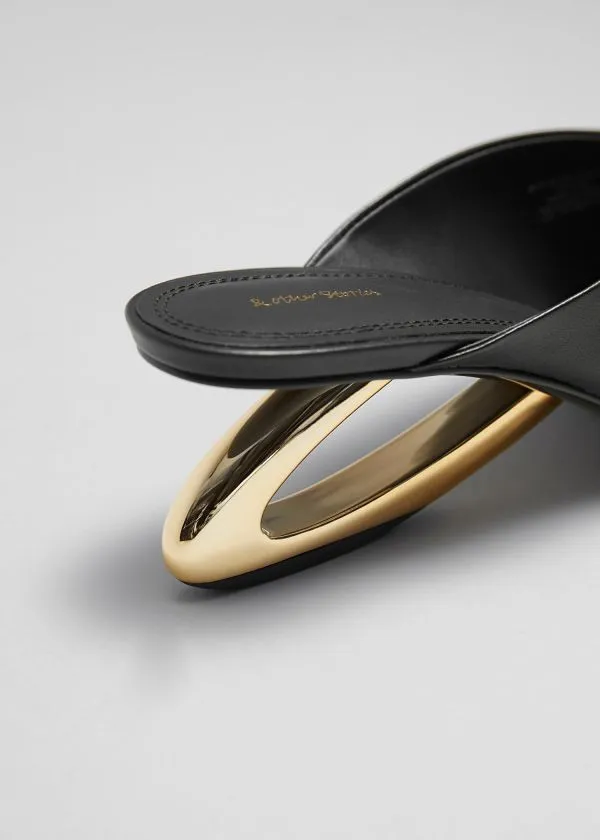 and Other Stories Golden Heel Mules Black Women Sandals