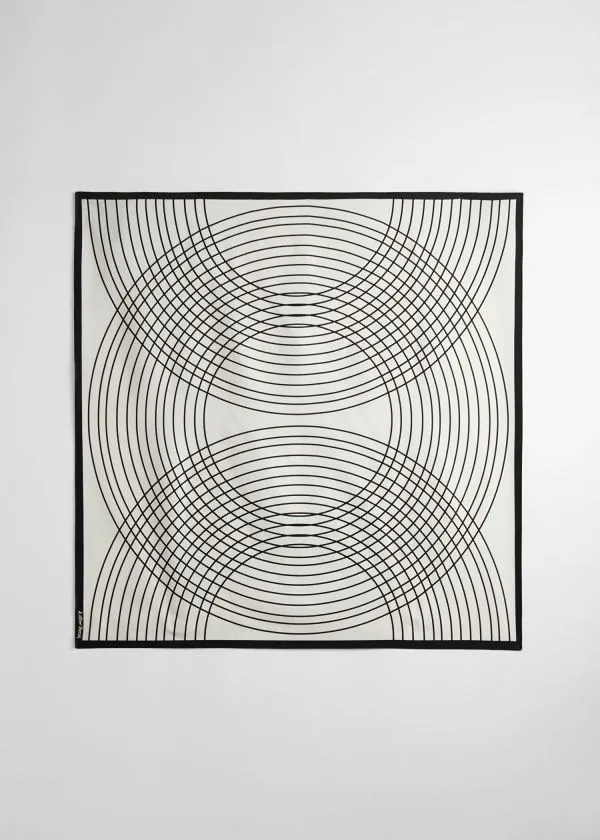 and Other Stories Graphic Print Square Scarf White Women Scarves