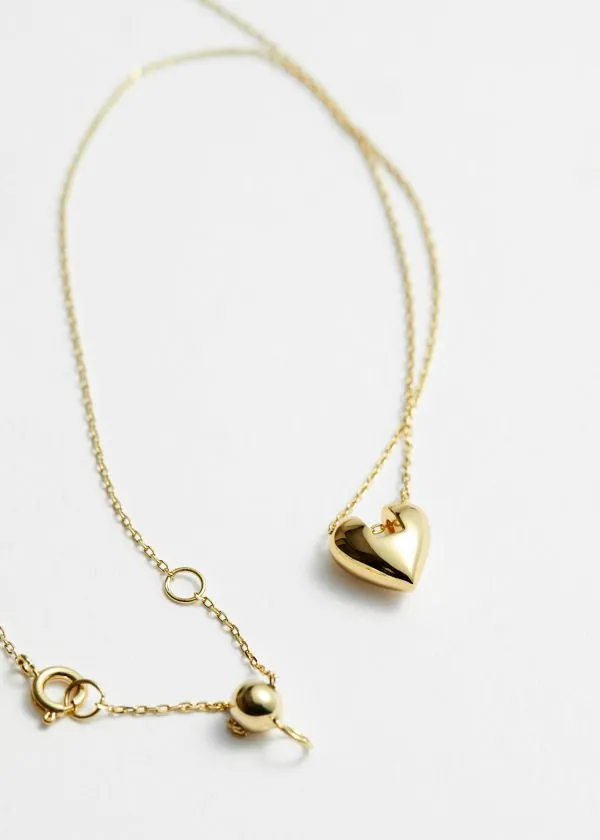 and Other Stories Heart Chain Necklace Gold Women Necklaces