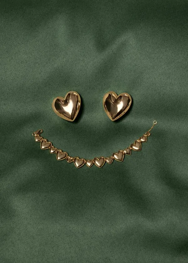 and Other Stories Heart ClipOn Earrings Gold Women Earrings