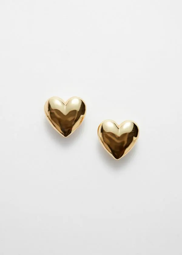 and Other Stories Heart ClipOn Earrings Gold Women Earrings