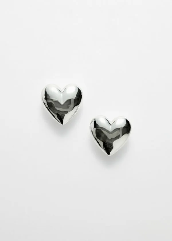 and Other Stories Heart ClipOn Earrings Silver Women Earrings