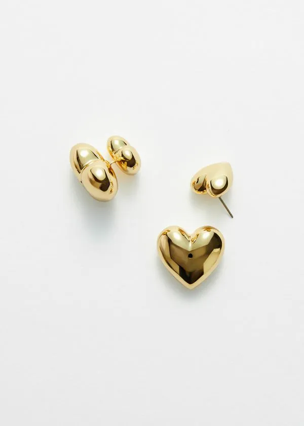 and Other Stories Heart Earrings Gold Women Earrings