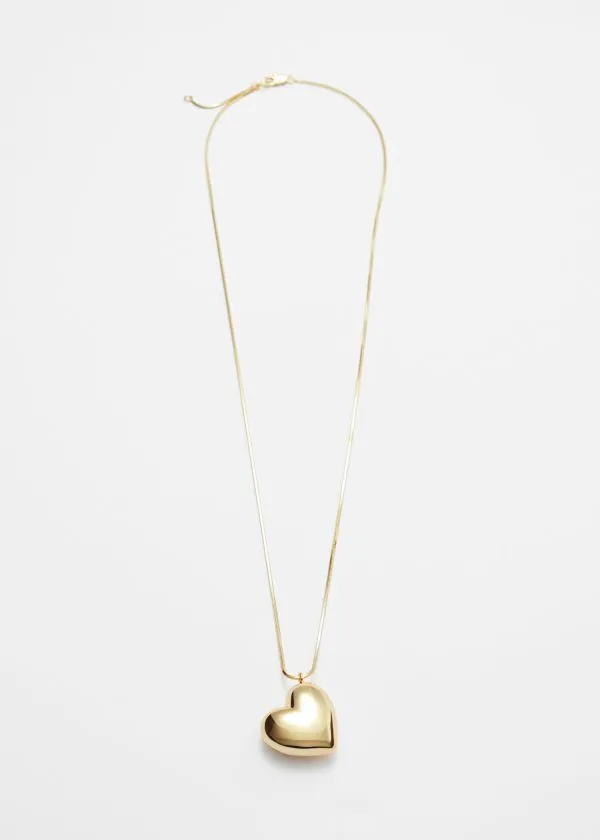 and Other Stories Heart Pendant Necklace Gold Women Necklaces