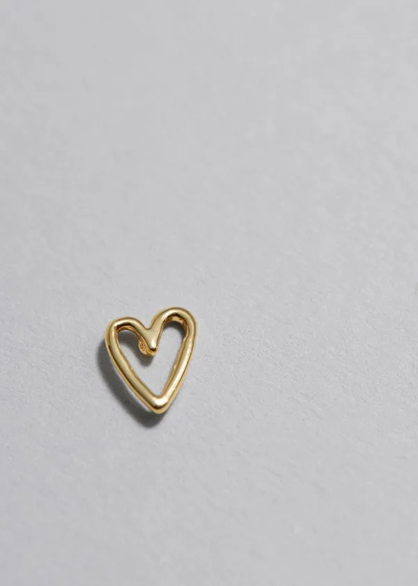 and Other Stories Heart Stud Earrings Gold Women Earrings