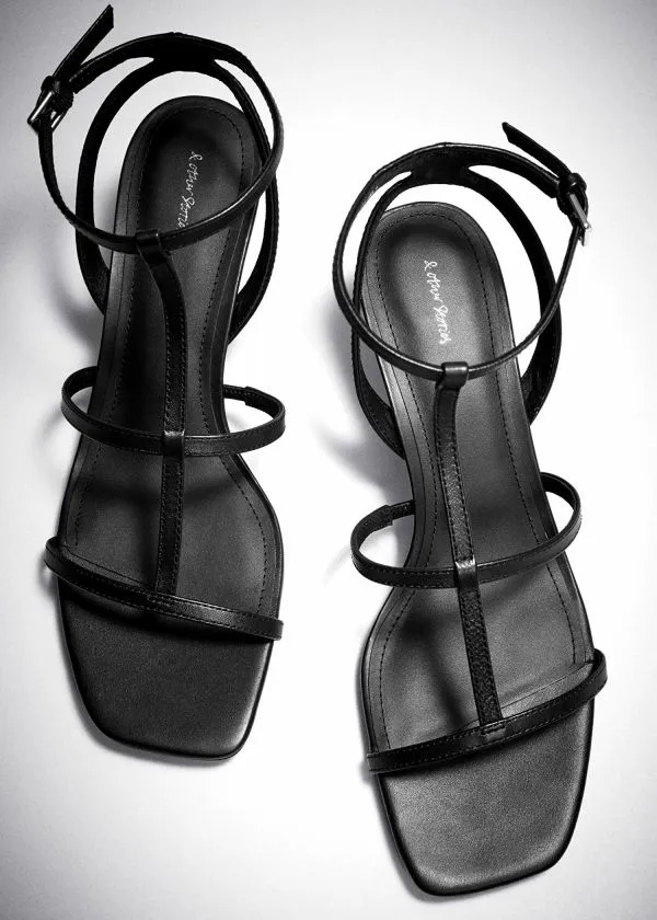 and Other Stories Heeled Leather Sandals Black Women Sandals