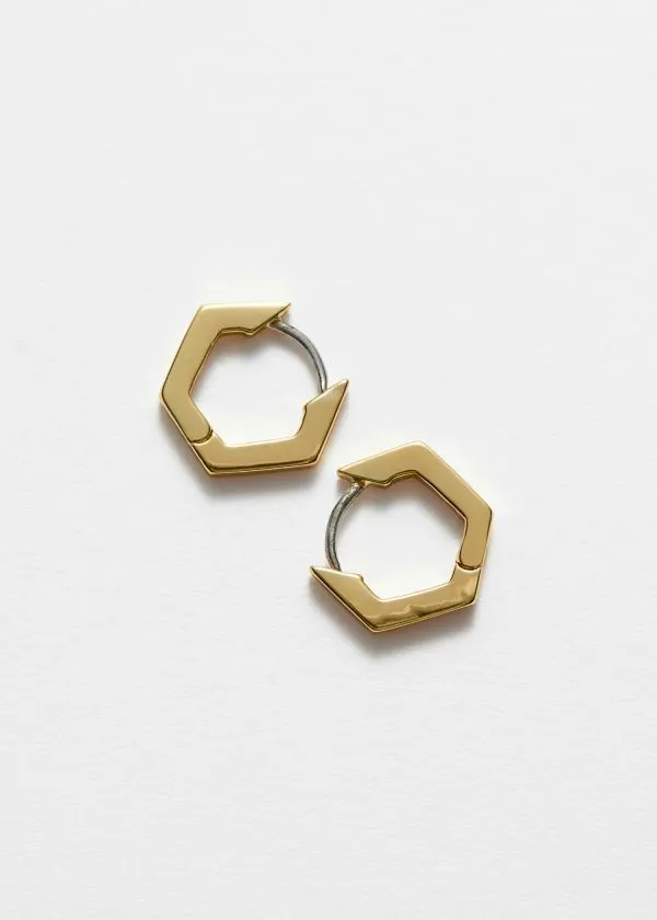 and Other Stories Hexagon Hoop Earrings Gold Women Earrings