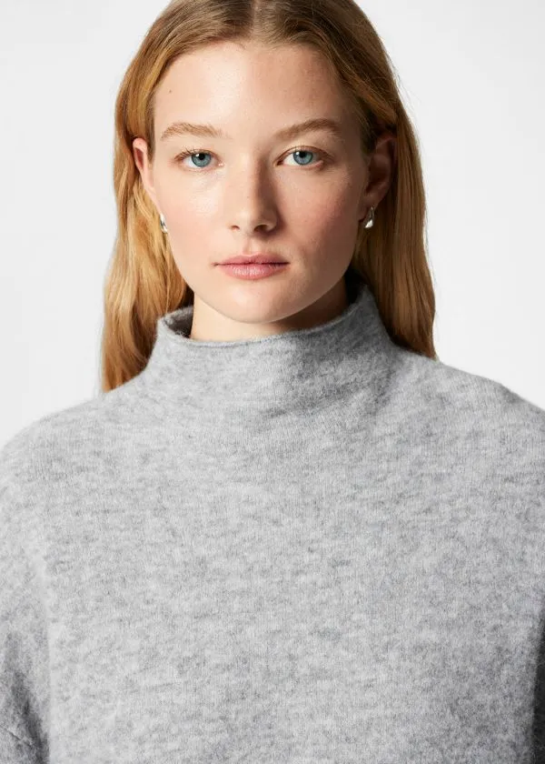 and Other Stories HighNeck AlpacaKnit Jumper Grey Women Knitwear