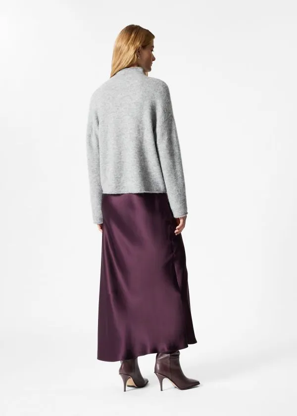 and Other Stories HighNeck AlpacaKnit Jumper Grey Women Knitwear