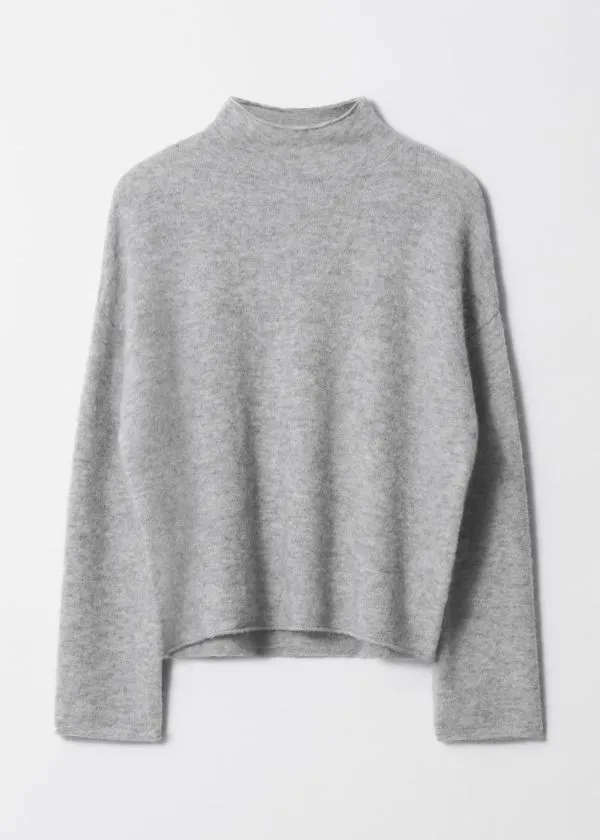 and Other Stories HighNeck AlpacaKnit Jumper Grey Women Knitwear