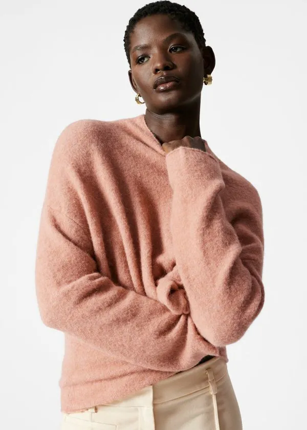 and Other Stories HighNeck AlpacaKnit Jumper Orange Women Knitwear