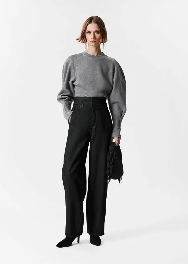 and Other Stories HighWaist BarrelLeg Jeans Black Women Jeans