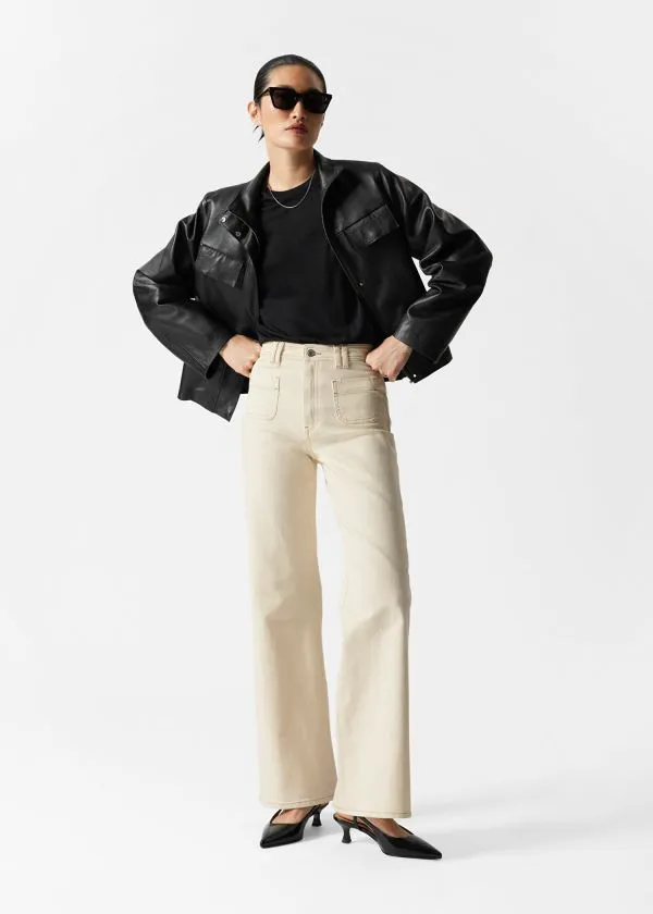 and Other Stories HighWaist Flared Jeans Cream Women Jeans