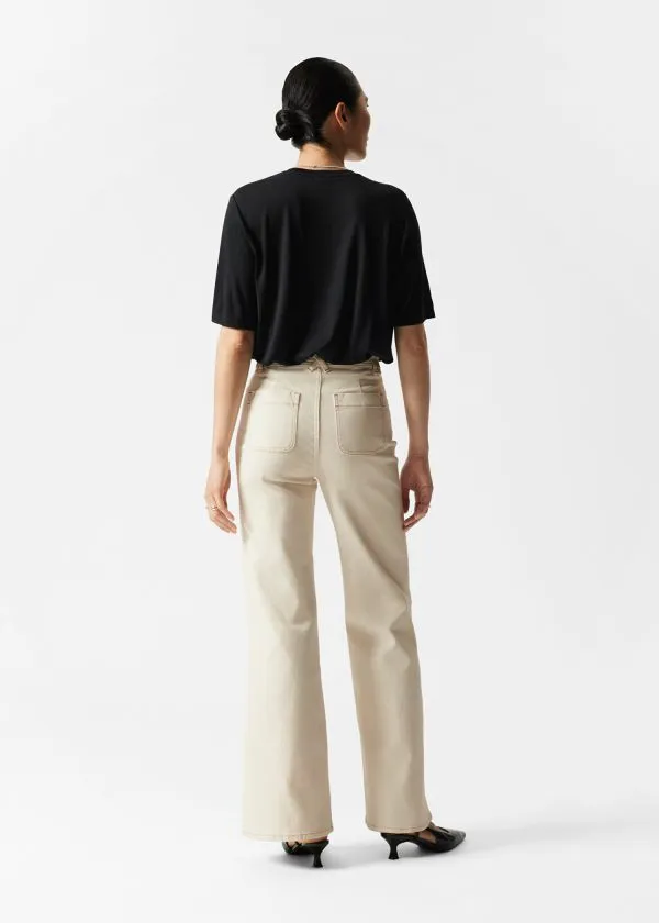 and Other Stories HighWaist Flared Jeans Cream Women Jeans