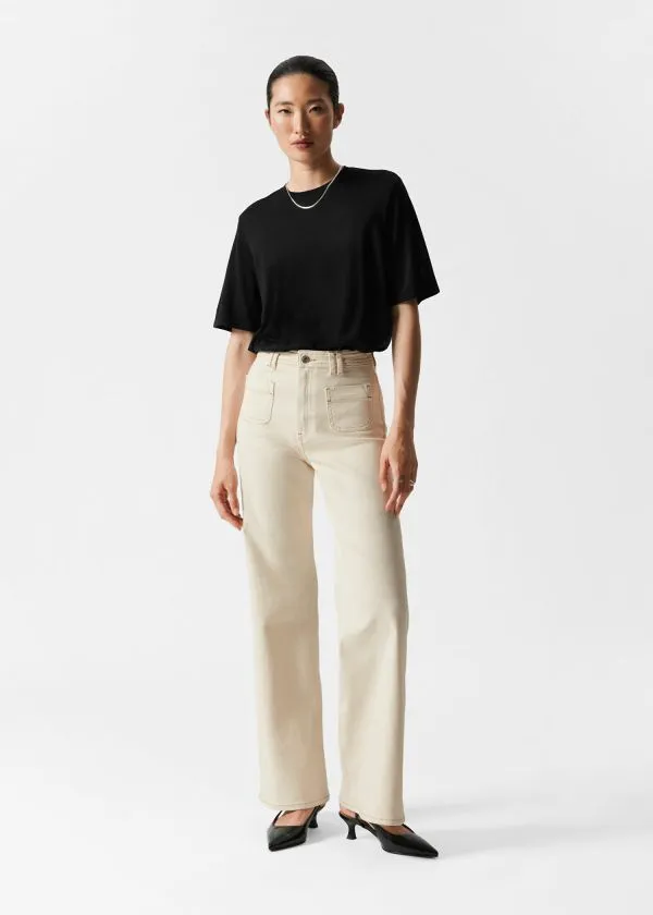 and Other Stories HighWaist Flared Jeans Cream Women Jeans