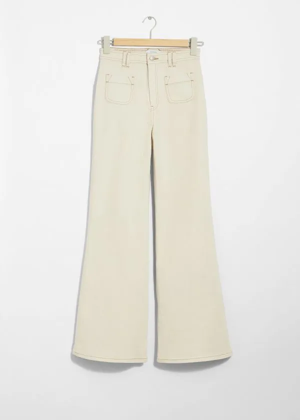 and Other Stories HighWaist Flared Jeans Cream Women Jeans
