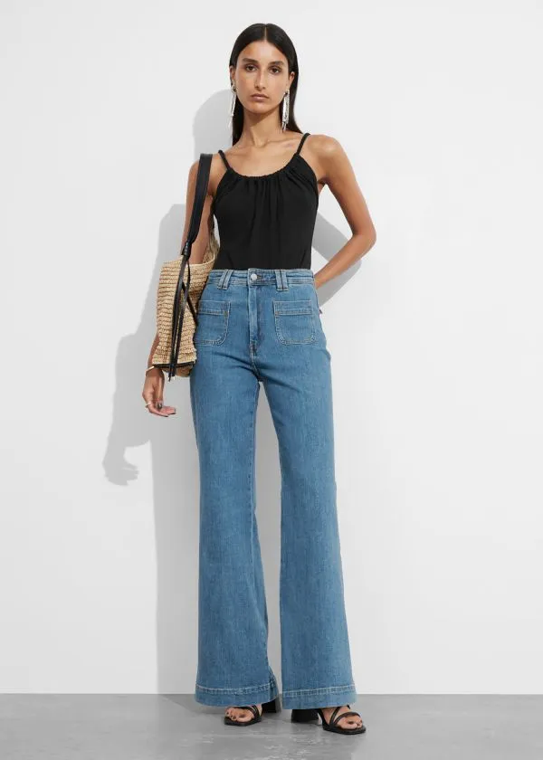 and Other Stories HighWaist Flared Jeans Midblue Women Jeans