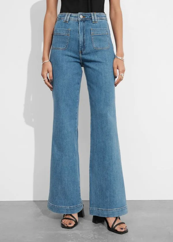 and Other Stories HighWaist Flared Jeans Midblue Women Jeans