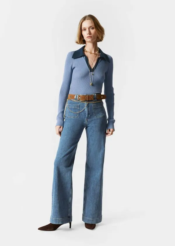 and Other Stories HighWaist Flared Jeans Mid Wash Women Jeans