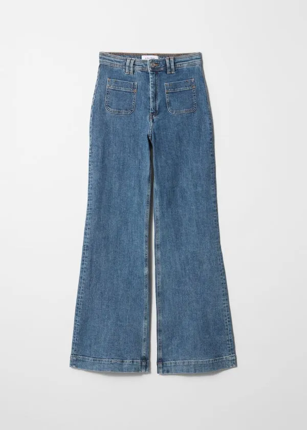 and Other Stories HighWaist Flared Jeans Mid Wash Women Jeans
