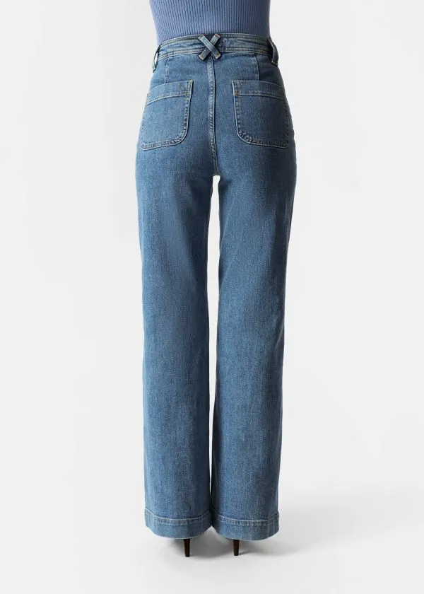 and Other Stories HighWaist Flared Jeans Mid Wash Women Jeans