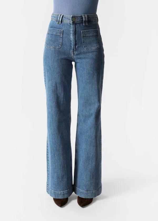 and Other Stories HighWaist Flared Jeans Mid Wash Women Jeans