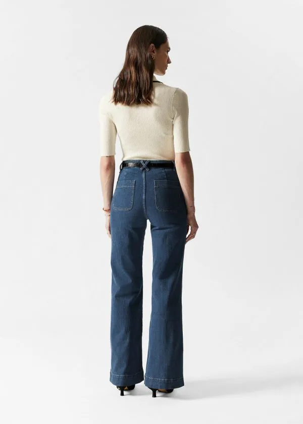 and Other Stories HighWaist Flared Jeans New Blue Women Jeans