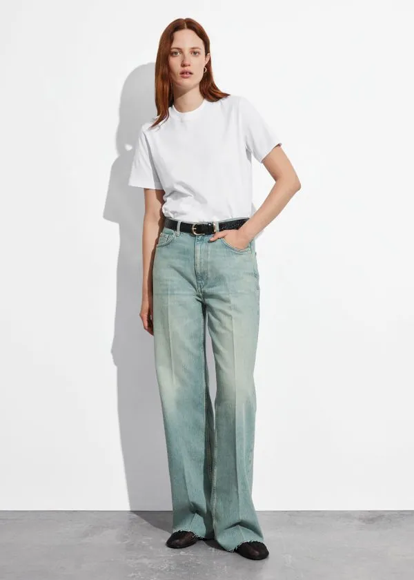 and Other Stories HighWaist StraightLeg Jeans Dusty Blue Women Jeans